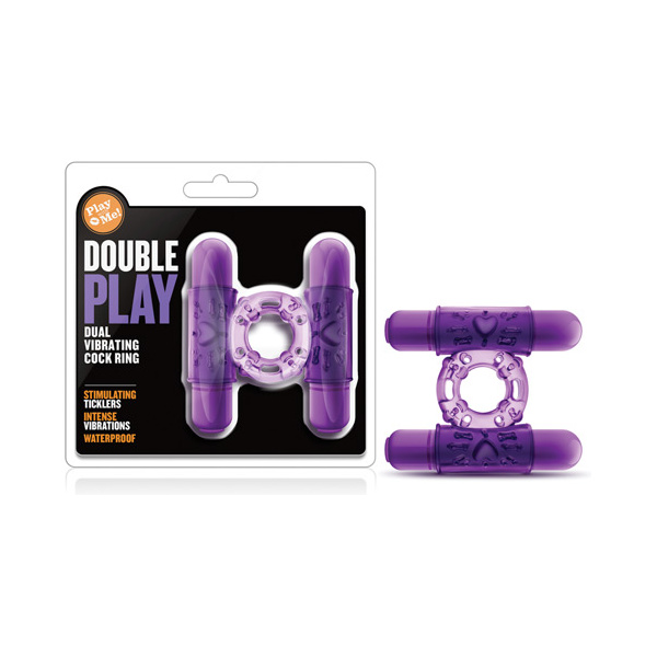 Blush Play With Me Double Play Dual Vibrating Cockring - Purple