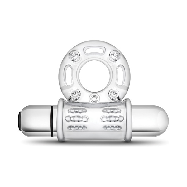 Blush Stay Hard 10 Function Vibrating Bull Ring Cock Ring - Clear - Image 2