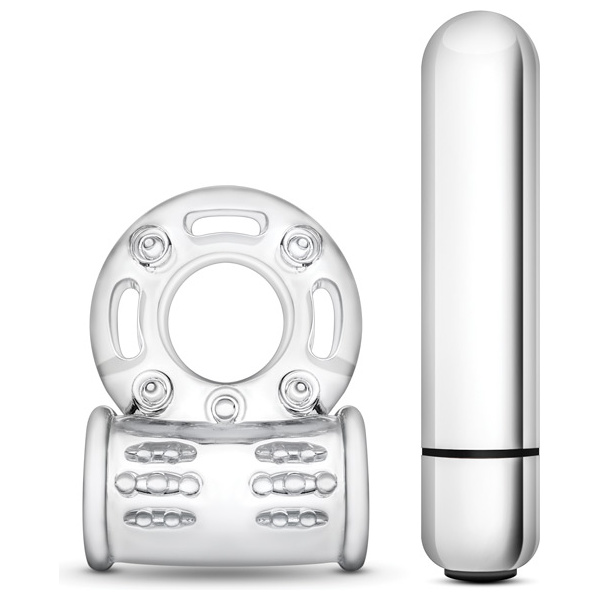 Blush Stay Hard 10 Function Vibrating Bull Ring Cock Ring - Clear - Image 3