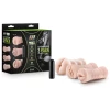 Blush M for Men Self Lubricating Vibrating Stroker Sleeve Kit - Vanilla Pack of 3