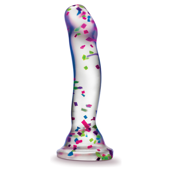 Blush Neo Elite Hanky Panky 7" Confetti Dildo - Glow in the Dark - Image 4