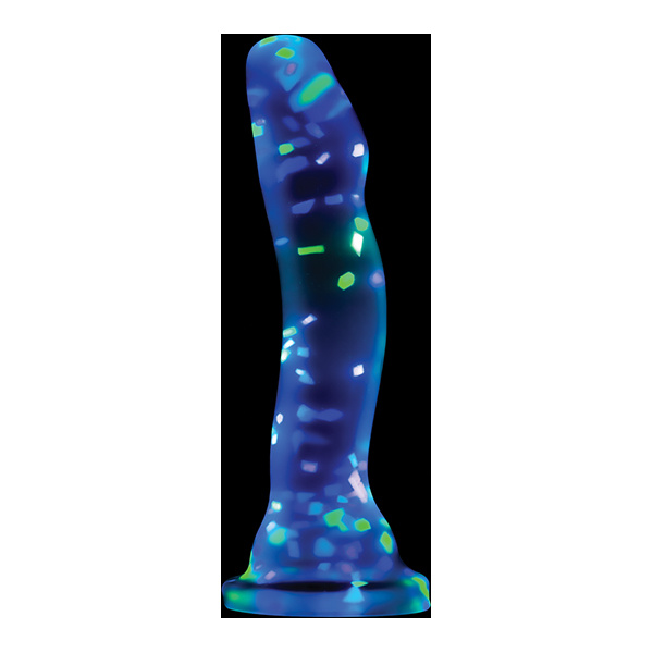 Blush Neo Elite Hanky Panky 7" Confetti Dildo - Glow in the Dark - Image 2