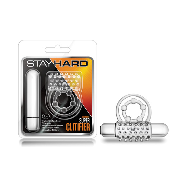 Blush Stay Hard Super Clitifier Cock Ring - Clear