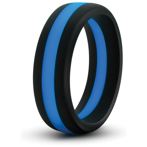 Blush Performance Silicone Go Pro Cock Ring - Black-Blue - Image 5