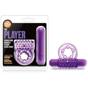 Blush Play With Me the Player Vibrating Double Strap Cockring - Purple
