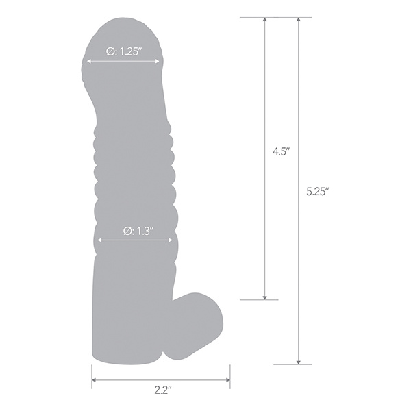 Blue Line C & B 5.25" Vibrating Penis Enhancing Sleeve Extension - Smoke - Image 2