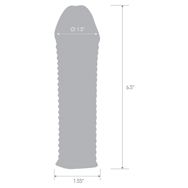 Blue Line C & B 6.5" Textured Penis Enhancing Sleeve Extension - Clear - Image 2