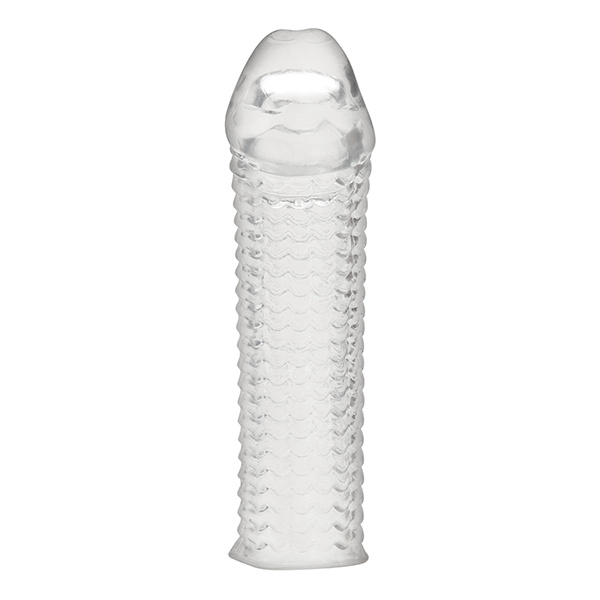 Blue Line C & B 6.5" Textured Penis Enhancing Sleeve Extension - Clear - Image 3