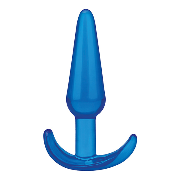 Blue Line C & B 4.25" Slim Tapered Butt Plug - Jelly Blue - Image 4