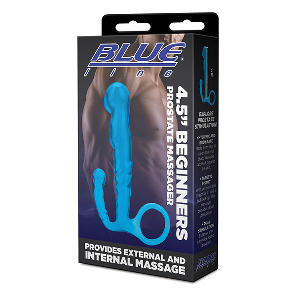 Blue Line C & B 4.5" Beginners Prostate Massager - Jelly Blue