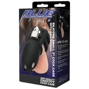 Blue Line 2" Silicone Cock Cage w/Ball Divider Small