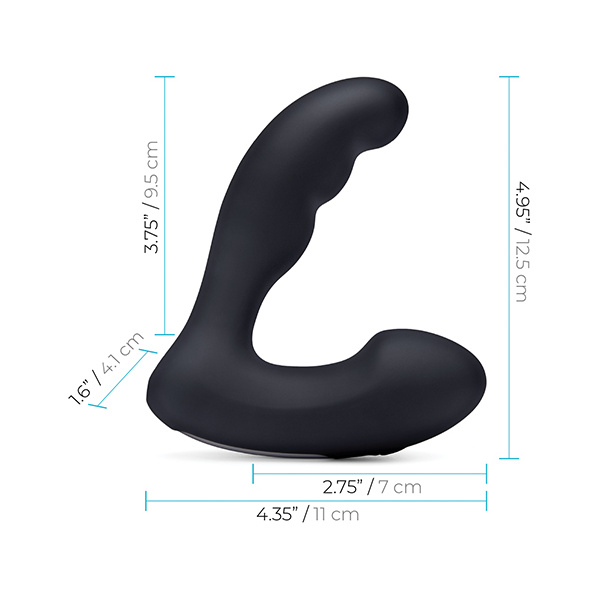 Blue Line Vibrating Prostate Prober w-Remote - Black - Image 2