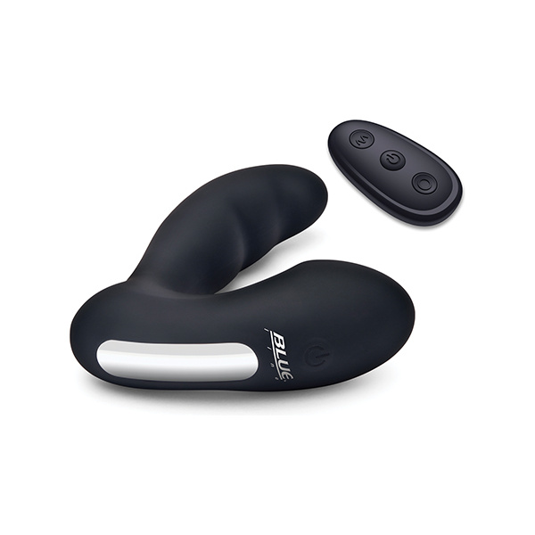 Blue Line Vibrating Prostate Prober w-Remote - Black - Image 4
