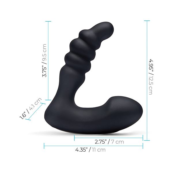 Blue Line Vibrating Prostate Prodder w-Remote - Black - Image 2