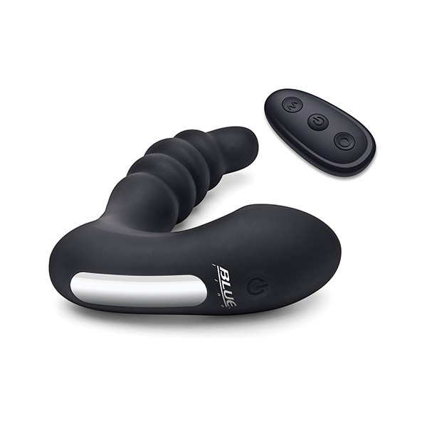 Blue Line Vibrating Prostate Prodder w-Remote - Black - Image 5