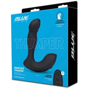 Blue Line Vibrating Prostate Thumper w-Remote - Black