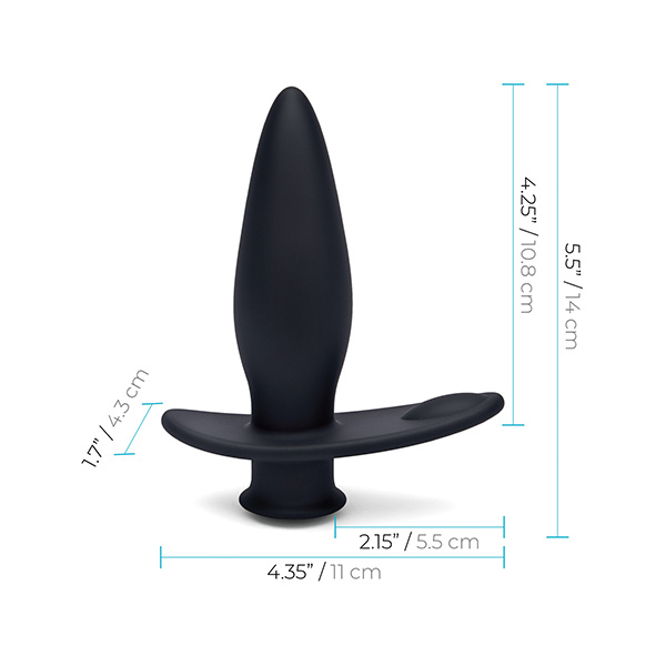 Blue Line Vibrating Anal Plug Pointer w-Remote - Black - Image 5