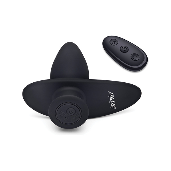 Blue Line Vibrating Anal Plug Pointer w-Remote - Black - Image 4