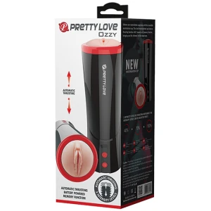 Pretty Love Ozzy Thrusting Male Masturbator w-Flesh Sleeve - Black