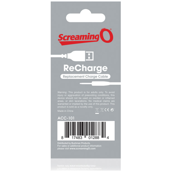 Screaming O Recharge Charging Cable - White - Image 2