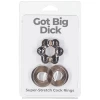 Got Big Dick 2 Pack Cock Rings - Black