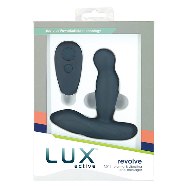 Lux Active Revolve 4.5" Rotating & Vibrating Anal Massager - Dark Blue