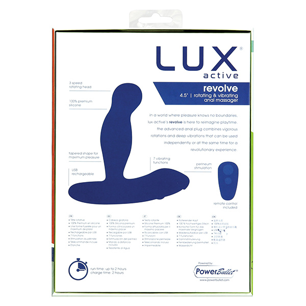 Lux Active Revolve 4.5" Rotating & Vibrating Anal Massager - Dark Blue - Image 4