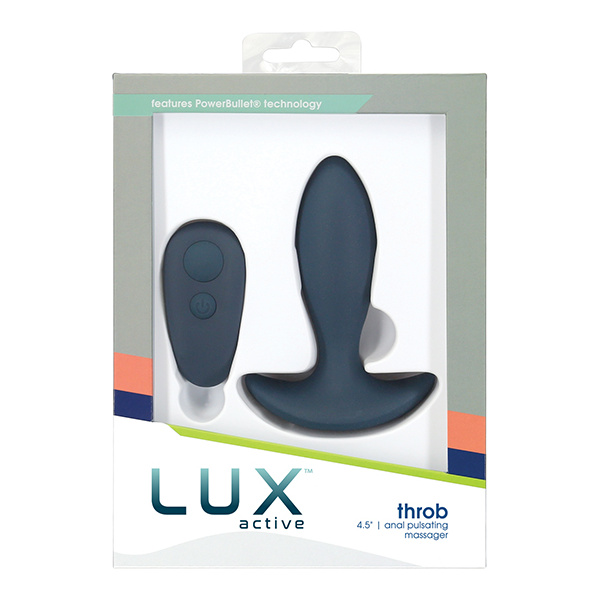 Lux Active Throb Anal Pulsating Massager w-Remote - Dark Blue