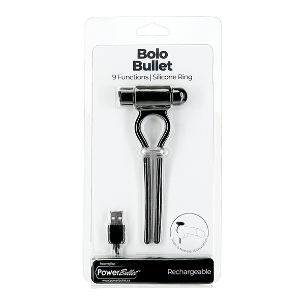 Bolo Bullet Vibrating Adjustable Cock Tie - Black