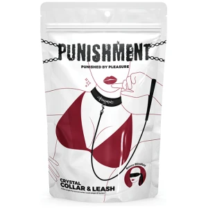 Punishment Crystal Detail Collar & 37" Leash