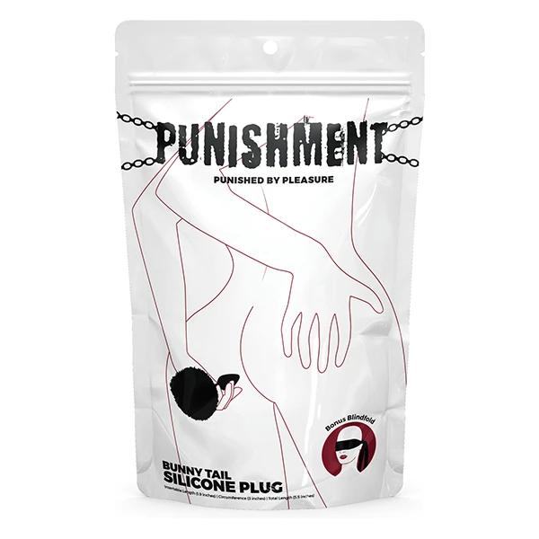 Punishment Bunny Tail Butt Plug - Black