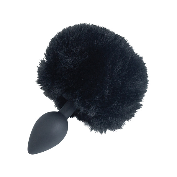 Punishment Bunny Tail Butt Plug - Black - Image 2