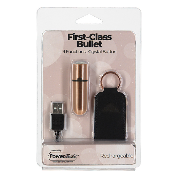 First Class Mini Rechargeable Bullet W/crystal - 9 Functions