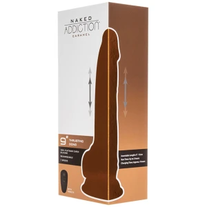 Naked Addiction 9" Thrusting  Dong w-Remote - Caramel