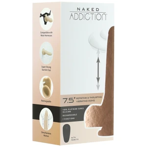 Naked Addiction The Freak 7.5" Rotating & Thrusting Vibrating Dong - Ivory