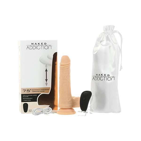 Naked Addiction The Freak 7.5" Rotating & Thrusting Vibrating Dong - Ivory - Image 5