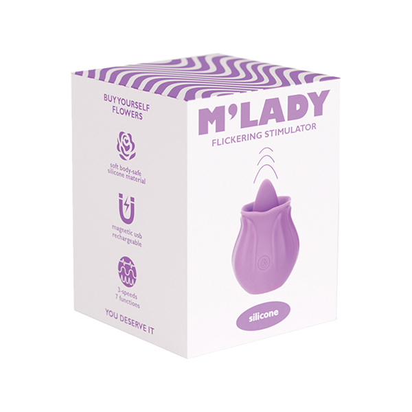 M'Lady Flickering Tongue & Vibrating Clitoral Stimulator - Purple