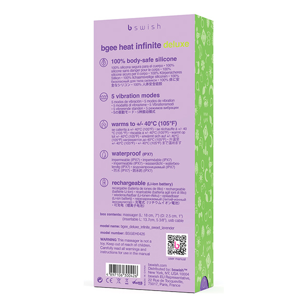 Bgee Infinite Deluxe Heat Vibrator - Sweet Lavender - Image 4