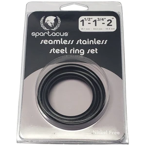 Spartacus Seamless Stainless Steel C-Ring - Black Pack of 3