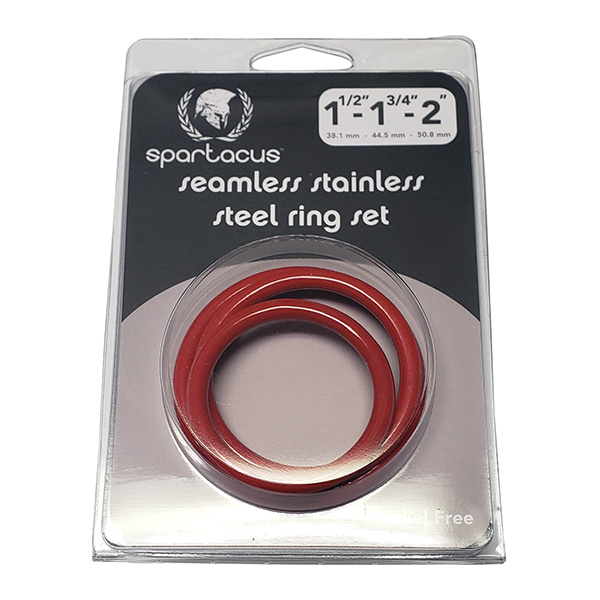 Spartacus Seamless Stainless Steel C-Ring - Red Pack of 3