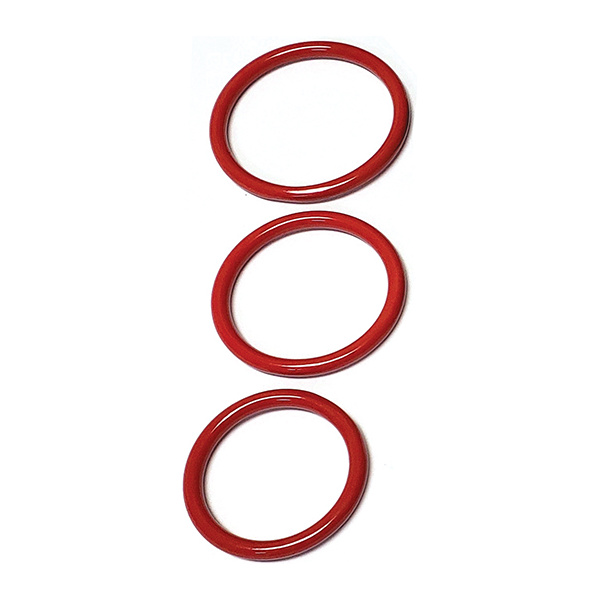 Spartacus Seamless Stainless Steel C-Ring - Red Pack of 3 - Image 2