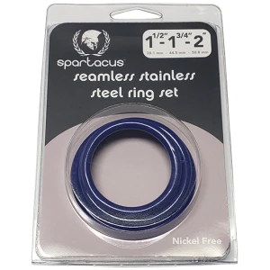 Spartacus Seamless Stainless Steel C-Ring - Blue Pack of 3