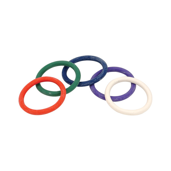 Spartacus 1.5" Rubber Cock Ring Set - Rainbow Pack of 5 - Image 2