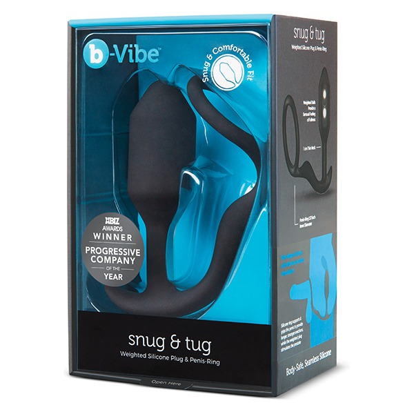 B-Vibe Snug & Tug Weighted Silicone & Penis Ring - 128 g Black