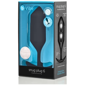 B-Vibe Weighted Snug Plug 7 - 600 g Black