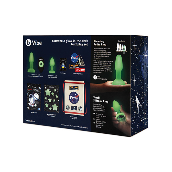 B-Vibe Asstronaut Butt Play Set - Glow in the Dark - Image 2