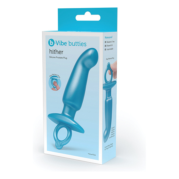 B-Vibe Butties Hither Tapered Prostate Plug - Blue