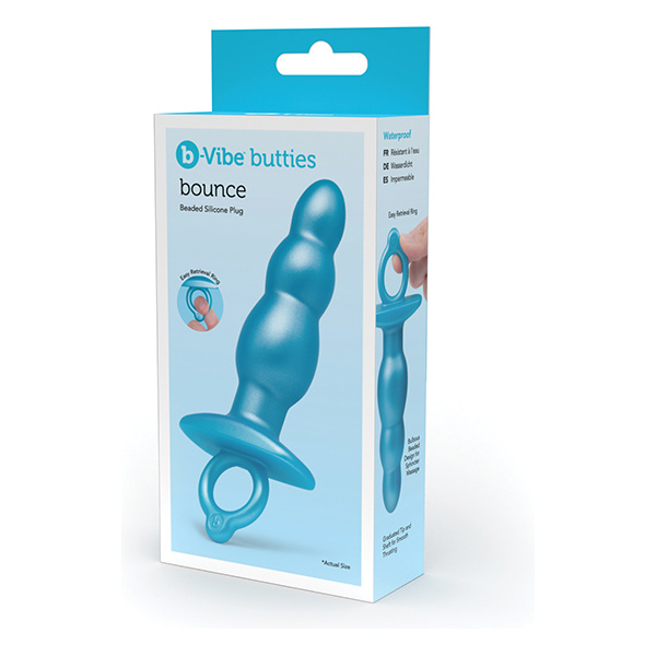 B-Vibe Butties Bounce Beaded Tapered Plug - Blue