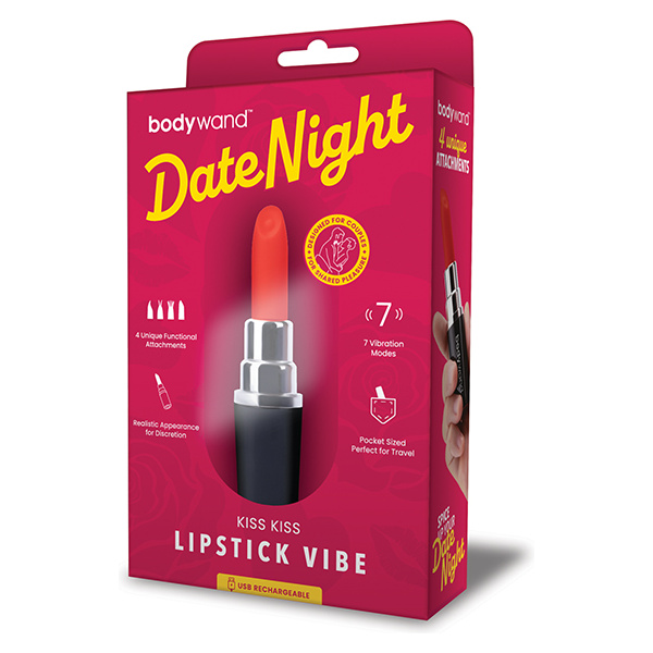 Bodywand Date Night Kiss Kiss Lipstick Vibe - Black-Red