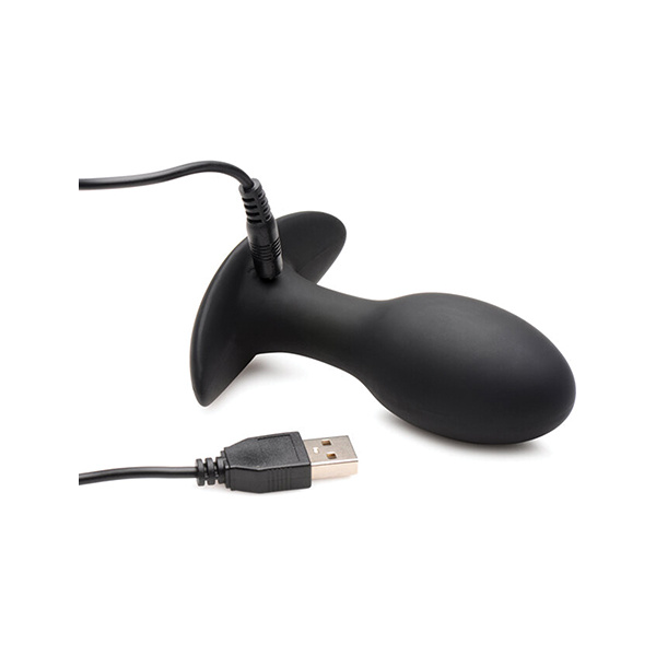 Curve Novelties Rooster Rumbler Vibrating Silicone Anal Plug - Black - Image 2